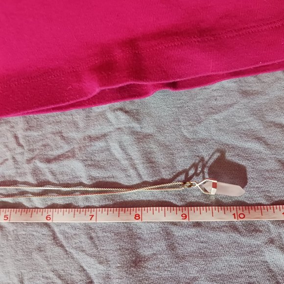 90s Vintage Sterling Silver and Rose Quartz Pendant Necklace - Picture 9 of 11